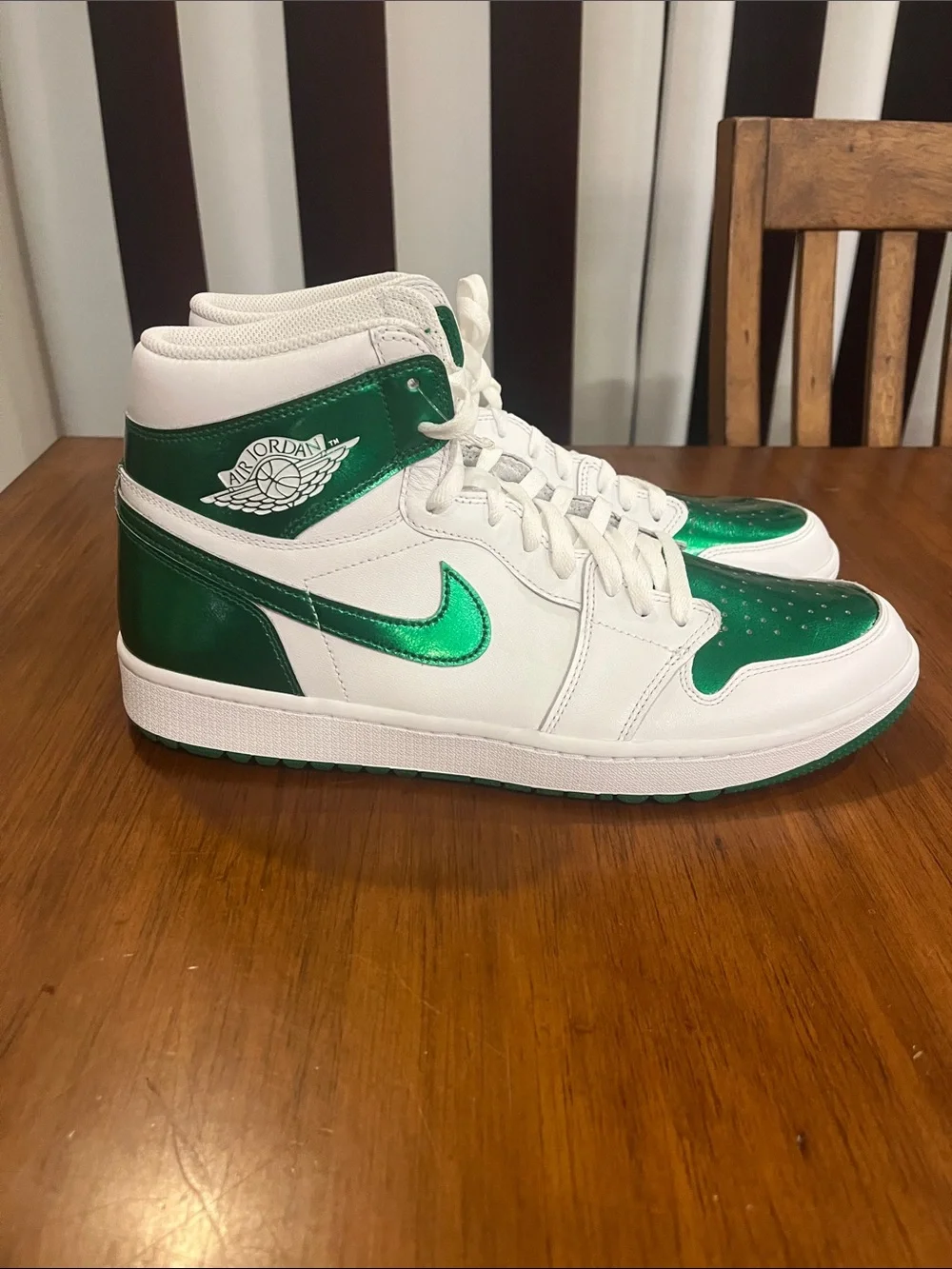 Nike Air Jordan 1 Golf Shoes Sneakers new white green DQ0660 130 Mens Size 10.5